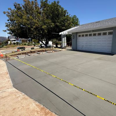 Newly poured concrete driveway, San Marcos