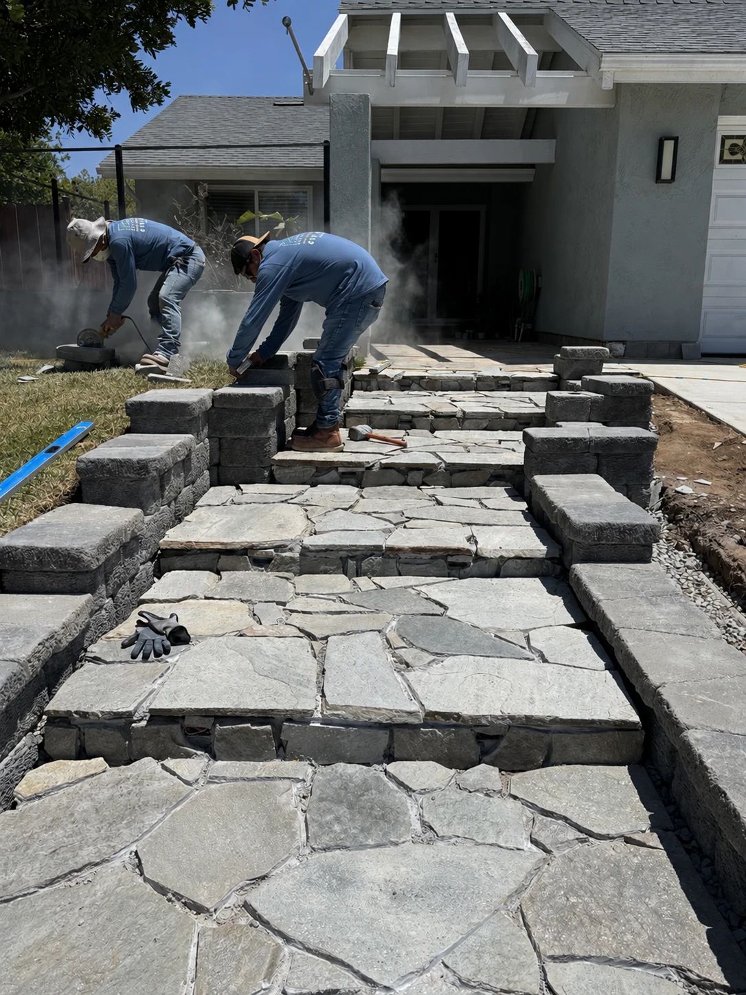 Natural quartzite stonework detail