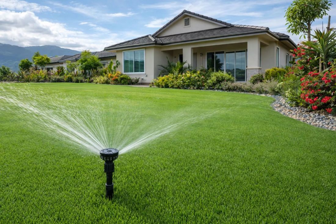 Landscape irrigation and planting area