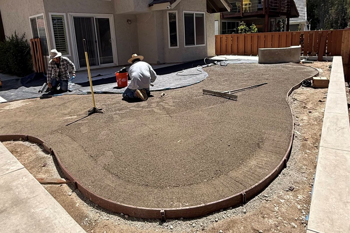Patio base being prepared before the concrete pour, Carlsbad